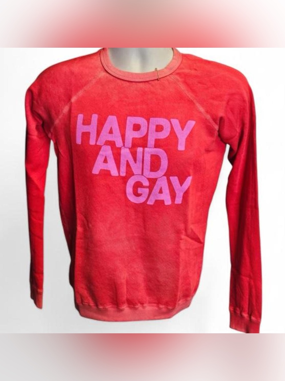 NEW Free City Happy And Gay Sweatshirt Red XXS